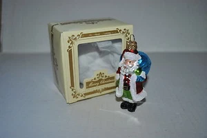 NUOVI IMPULSI Vetro Bocca Soffiato Ornamento Natale BABBO NATALE Blu Regali SACCHETTO Glitterato - Foto 1 di 2