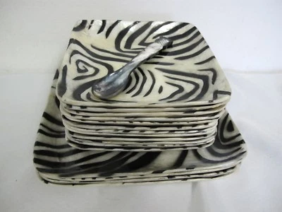 CÁSCARAS PRENSADAS CAPIZ Líneas Negras Placas Perladas 16 Piezas Servir Diseño Cebra Foto 1 de 4