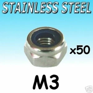 Acciaio Inox Nylock Serratura Dadi Dado M3 Marino Ecc. 50pk - Bild 1 von 1