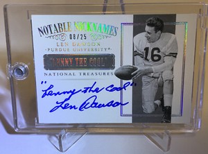 2015 Panini National Treasures Len Dawson Notable NickNames Auto /25