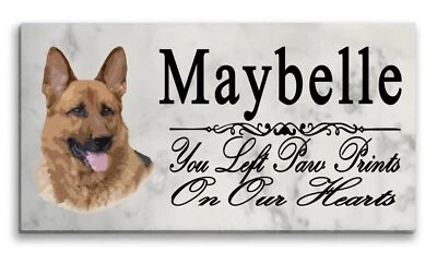Placa de jardim marcador túmulo cachorro pedra memorial pastor alemão - Imagem 1 de 4
