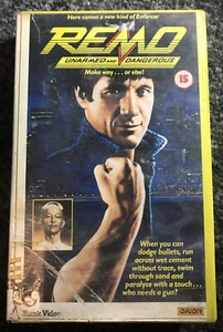 REMO UNARMED AND DANGEROUS Fred Ward BIG BOX VHS Martial Arts Orion 1985 Release - Imagen 1 de 3
