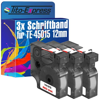 3x Schriftband für Dymo 45015 LabelManager 100 120P 150 160 200 450 500TS 350 - Bild 1 von 2