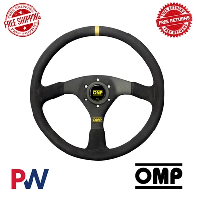 Volante plano OMP Racing Velocita 350 mm pequeño gamuza negro con 3 radios Foto 1 de 2