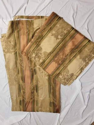 Cortinas a rayas Croscill Home Carrington 50""X84"" 2 piezas paneles forrados ponderados  Foto 1 de 4