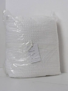 Funda nórdica Pottery Barn de algodón panal, King/Cal.King 92"w X 108"L blanca nueva con etiquetas - Imagen 1 de 5