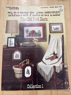 Vtg. 1985 The Old Red Barn Collection 1,Tarlton Flats Studio CrossStitch Booklet - Image 1 of 4