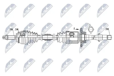 Demi-arbre Essieu avant droit Boîte de vitesses manuelle à 5 vitesses NPW-TY-075 - Photo 1/4