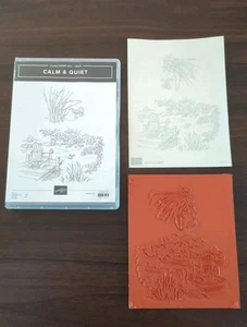Juego de estampillas adhesivas tranquilas y tranquilas Stampin Up silla de muelle pájaro paisaje tranquilo NUEVO - Imagen 1 de 3