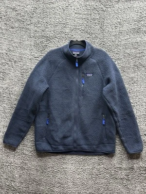 Chaqueta polar Patagonia XL retro pila profunda para hombre azul marino 1/4 cremallera gris difuso Foto 1 de 4