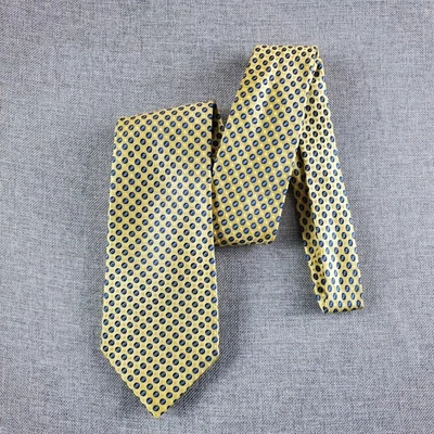 Corbatas Turnbull Asser para hombre 58X3,5 amarillas puntos geométricos seda diseñador de Inglaterra  Foto 1 de 4