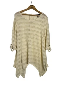 BCBG MaxAzria Damen leichter transparenter 3/4 Arm Pullover XL - Bild 1 von 5