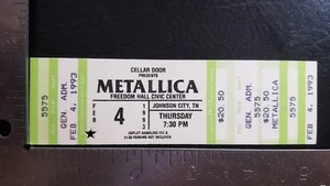 METALLICA - FEB. 4, 1993 JOHNSON CITY, TN. MINT WHOLE CONCERT TICKET *LAST ONE* - Picture 1 of 1