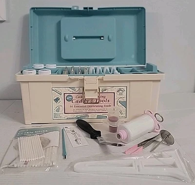 WILTON Decoración de Pasteles 16"" Carrito de Herramientas y Herramientas Portátil Caja de Herramientas Extras De Colección Foto 1 de 4