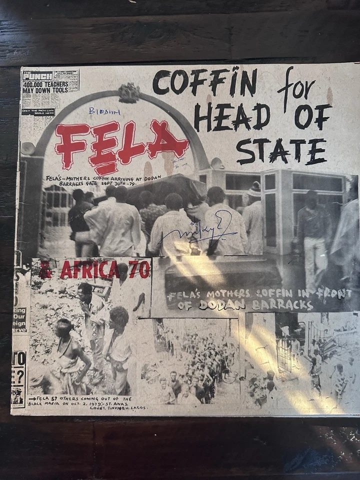 FELA & Africa 70 "Coffin For Head Of State" Og 1981 Afrobeat LP Kalakuta VG+ NOS - Image 1 of 3