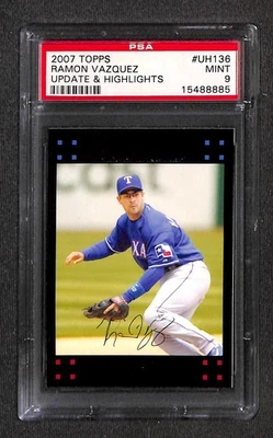 2007 TOPPS UPDATE & HIGHLIGHTS #UH136 RAMON VAZQUEZ PSA 9 Mint 15488885  - Image 1 of 3