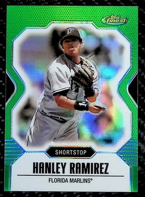 2007 Topps Finest #13 Green Refractor #166/399 - Hanley Ramirez  - Marlins - Image 1 of 3