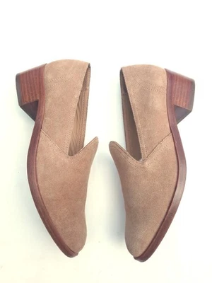 Zapatos para mujer Soludos talla 6 de gamuza tostada mocasín sin cordones tacón bloque Foto 1 de 4