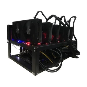 `Open Air Miner Mining Frame Rig Case Bis Zu 6-8 GPU Secc Mining Frame - Photo 1/9