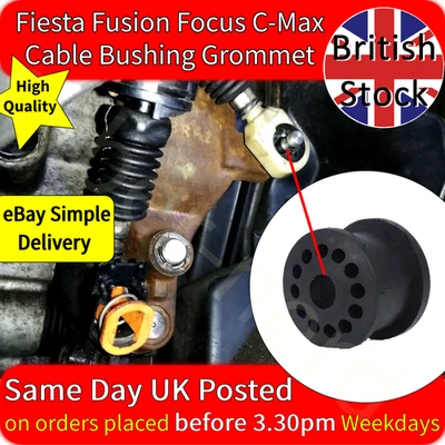 Cable de cambio de marcha Bush 4S6P-7412-AA para Ford Focus Fiesta Fusion C-Max IB5 UK - Imagen 1 de 4