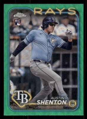 Austin Shenton 2024 Topps Chrome Update #USC119 Green Wave Refr RC /99 Rays - Image 1 of 2