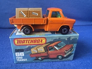 * 1970s MATCHBOX SUPERFAST # 66 FORD TRANSIT PICK-UP TRUCK MINT IN BOX ! - Picture 1 of 9