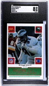 Reggie White RC 1986 McDonald's Eagles GREEN Tab Label SGC 8 - Picture 1 of 2