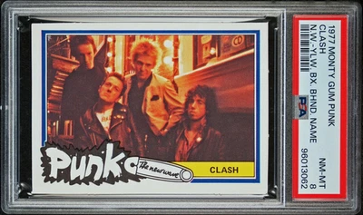 PSA 8 THE CLASH Rookie Card 1977 Monty Gum Punk The New Wave Card Joe Strummer - Image 1 of 3