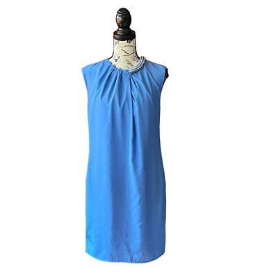 3.1 Philip Lim Target womens Blue Shift mini Dress Jeweled Neck Line Size XS  - Image 1 of 4