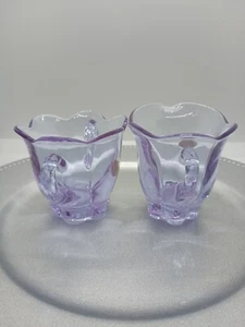 Vintage Handmade Duncan Dichroic Dawn Lavender Sugar & Creamer - Picture 1 of 10