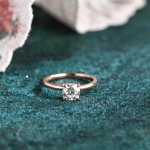 Moissanite Gemstone Ring for Woman, 925 sterling silver, Vintage Promise Ring. - Picture 1 of 8