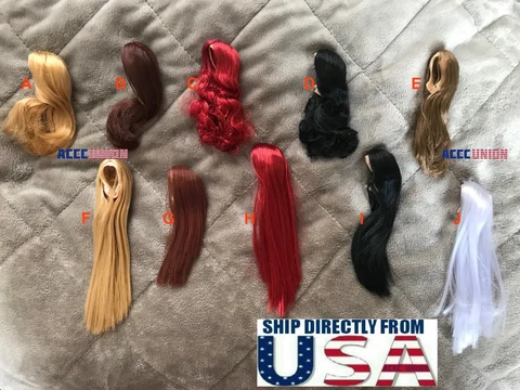 1/6 Scale Woman Hair Wig 2.5 Multi Color For 12" Female Head Sculpt Doll U.S.A Cover