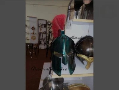 Roman King Leonidas Spartan Warrior Blue Finish Helmet-Wearable Replica - Image 1 of 3