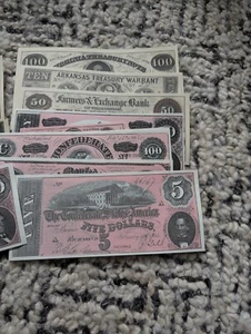 US Confederate Dollars Facsimile Lot - Picture 1 of 3