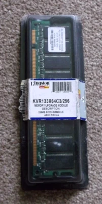 Kingston 256MB PC133 133MHz 168-Pin DIMM ( KVR133X64C3/256 9905220-006.A00 ) REF - Image 1 of 4