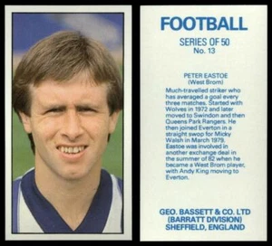 Peter Eastoe - West Brom #13 Barratt Football 1983-4 Bassett Card - Picture 1 of 1