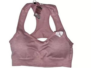 NWT🖤WOMENS BEST🖤SMALL🖤MOVE SEAMLESS SPORTS BRA🖤LIGHT PINK🖤CUTE BACK CUT OUT - Picture 1 of 7