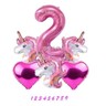 3D Einhorn Geburtstagsballon Set Für 2. Geburtstag – Inkl. Folienballons & Girlande Für Mädchen-Party