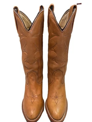 FRYE 7052 De Colección Cuero Vaquero Occidental Botas Vaqueras Para Mujer’s 6B Tostado Boho Hippy Foto 1 de 4
