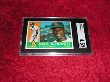 1960 Topps # 73  2nd Year HOF Bob Gibson SGC Graded 4.5 (Presents Better)