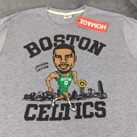 Jayson Tatum Boston Celtics Shirt Homage City Skyline Gray Short Sleeve Men XL Cover