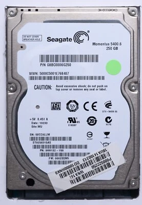 Seagate 250GB SATA 2.5" Laptop HDD Model ST9250315AS P/N 9HH132-150 - Image 1 of 2