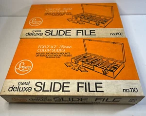 Vinatge NEW Logan Metal Deluxe 35mm Slide File 2"x2" Lot Of 2 No. 110 NIB R8 - Picture 1 of 11