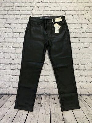 NWT A.n.a. Women’s Size 10 Black Faux Leather Strait Leg Pants MSRP $54 - Image 1 of 4