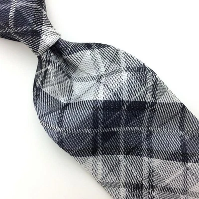 Corbata de cuello Murano Sport EE. UU. delgada negra plateada Nova a cuadros seda I17-315 nueva Foto 1 de 4