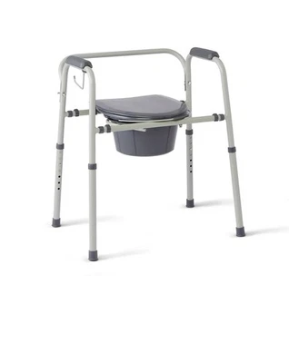 MEDLINE 3 In 1 Steel Adjustable Bedside Commode,Portable Bedside Toilet Chair - Image 1 of 4
