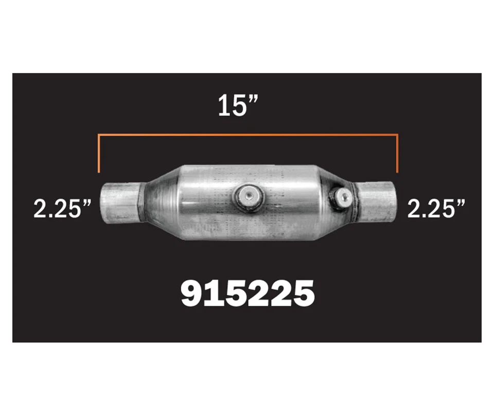 Convertidor catalítico universal aprobado por la EPA 2 1/4" entrada oulet especificaciones 15 pulgadas de largo Foto 1 de 4
