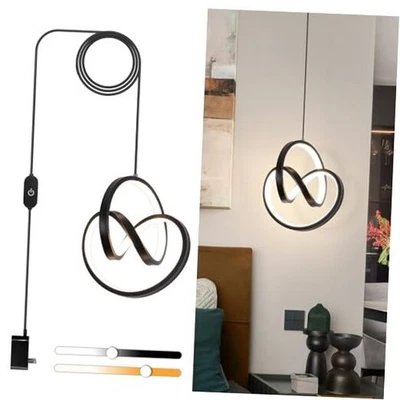 3000~6000K Plug in Pendant Light Fixtures, Touch Switch Black,3000~6000K - Image 1 of 4