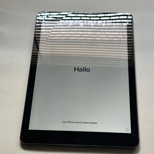 APPLE iPad AIR, 16GB A1474 MD785LL/A USED SPACE GRAY, 9.7" SCREEN CRACK BUT OK - Picture 1 of 5
