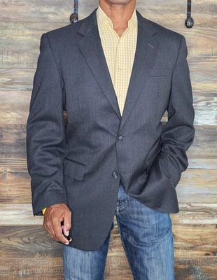 Jos. A. Blazer Chaqueta Deportiva Bank Lana Cachemira Gris Carbón Talla 41L Foto 1 de 4